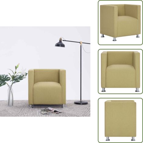 Furniture Limited - Poltrona a Cubo Verde in Tessuto