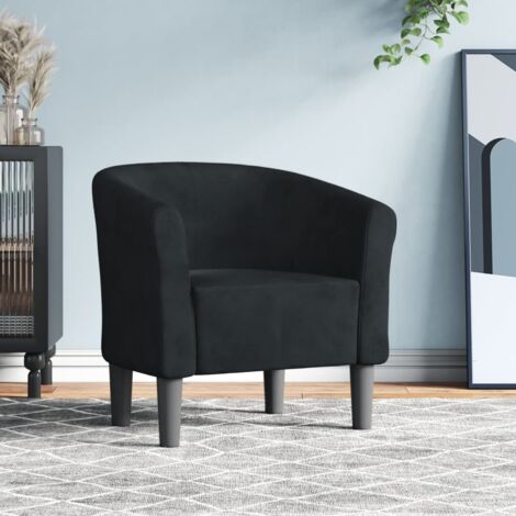 Furniture Limited - Poltrona Cabriolet Nera in Velluto