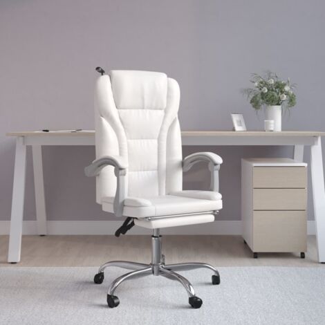 Furniture Limited - Poltrona da Ufficio Reclinabile Bianca in