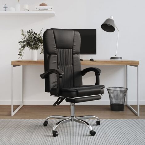 Furniture Limited - Poltrona da Ufficio Reclinabile Nera in