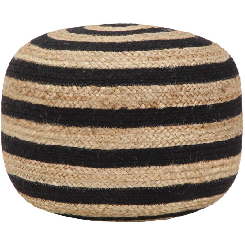 Prolenta Premium - Furniture Limited - Pouf fait à la main Noir 45 x 30 cm Jute