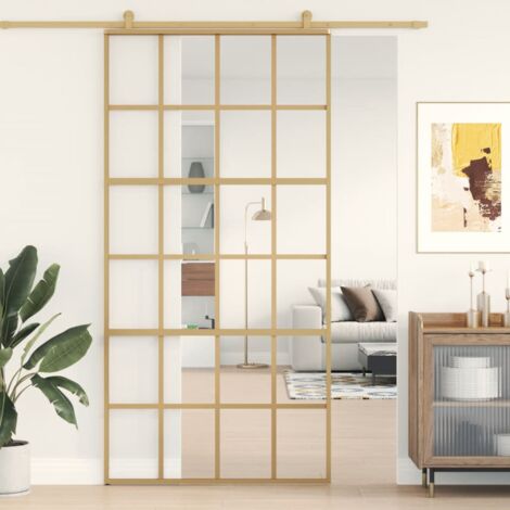 Furniture Limited - Puerta corredera dorada de vidrio ESG