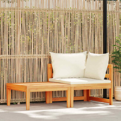 Furniture Limited - Salon de jardin 2 pcs avec coussins blanc