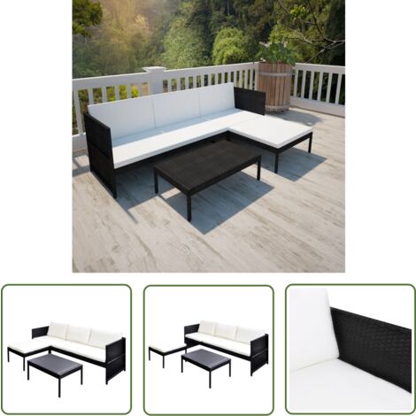 Furniture Limited - Salon de jardin 3 pcs avec coussins Résine tr