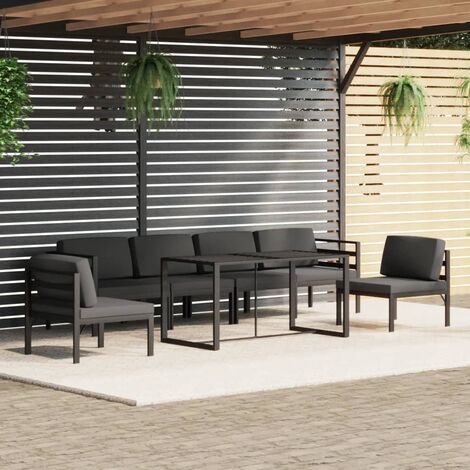 Furniture Limited - Salon de jardin 7 pcs avec coussins Aluminium