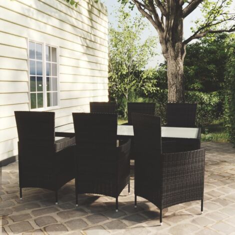 Furniture Limited - Salon de jardin 7 pcs avec coussins résine tr