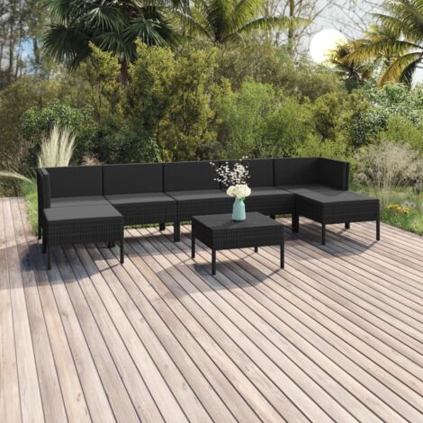 Furniture Limited - Salon de jardin 8 pcs avec coussins résine