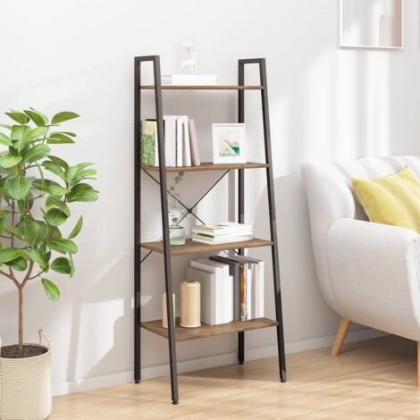 Furniture Limited - Scaffale Autoportante 4 Ripiani Marrone Scuro