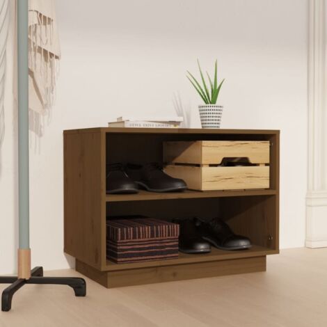 Furniture Limited - Scarpiera Marrone Ambra 60x34x45 cm in Legno
