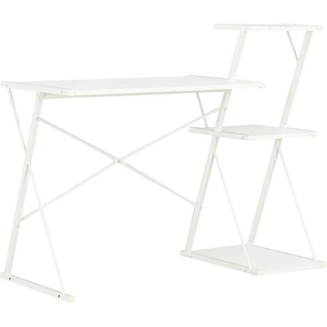 Furniture Limited - Scrivania con Ripiano Bianca 116x50x93 cm