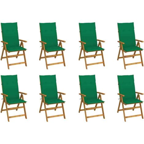 Furniture Limited - Sedie da Giardino Pieghevoli con Cuscini 8 pz