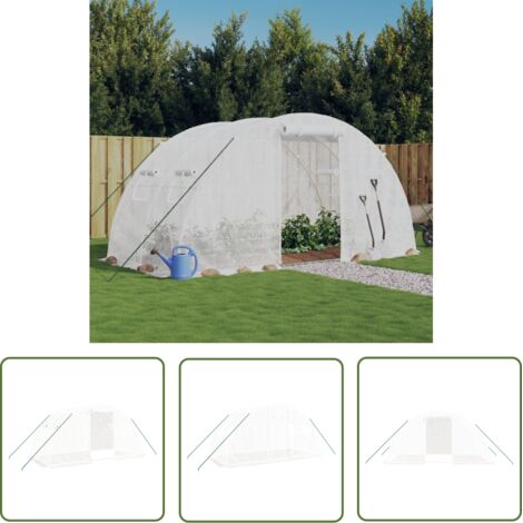 Furniture Limited - Serre avec cadre en acier blanc 8 m² 4x2x2 m