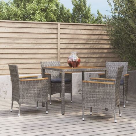Furniture Limited - Set comedor de jardín 5 piezas con cojines