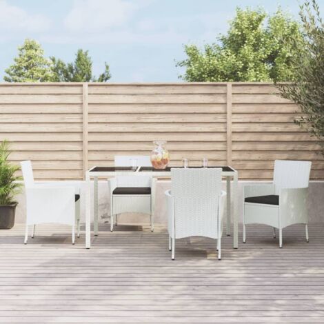 Furniture Limited - Set comedor de jardín 5 pzas con cojines