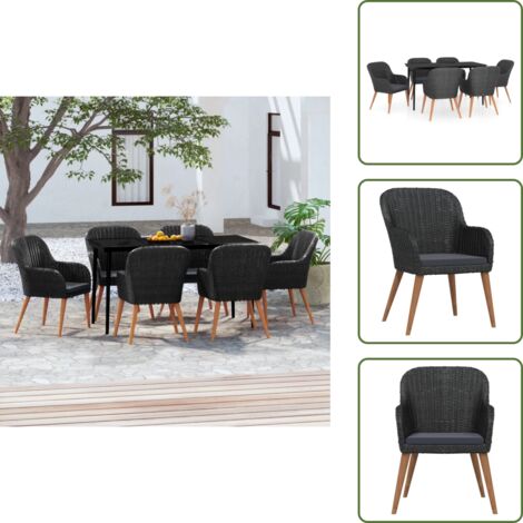 Furniture Limited - Set da Pranzo da Giardino 7 pz con Cuscini