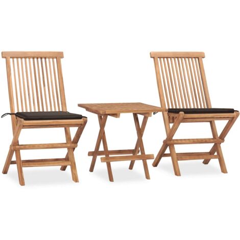 Furniture Limited - Set da Pranzo Giardino Pieghevole 3 pz