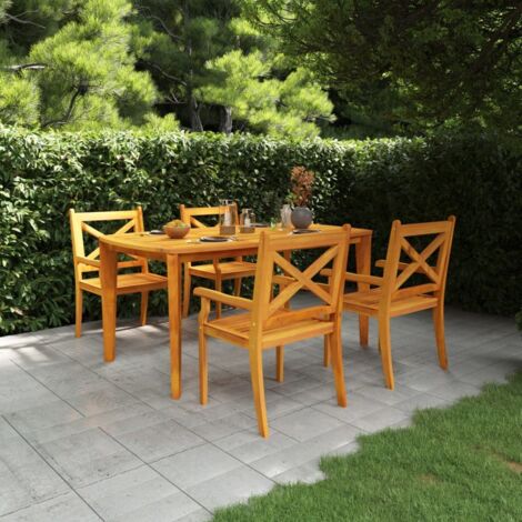 Furniture Limited - Set da Pranzo per Giardino 5 pz in Legno