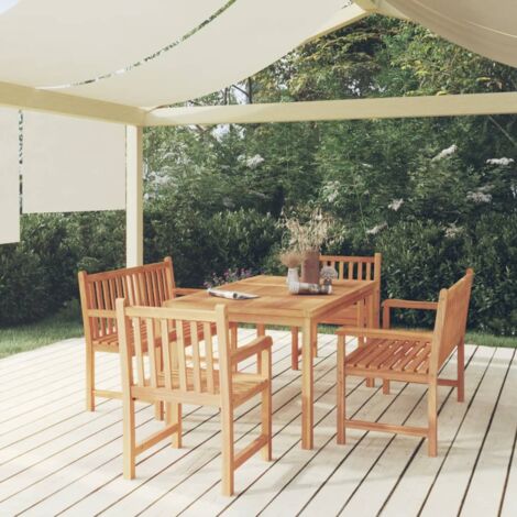 Furniture Limited - Set da Pranzo per Giardino 5 pz in Legno