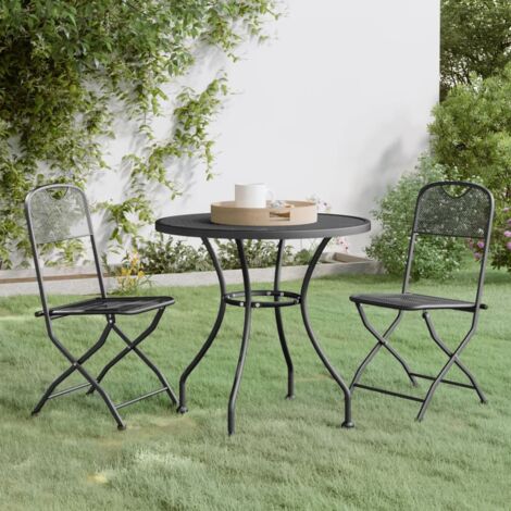 Furniture Limited - Set de comedor de jardín 3 pzas malla metal