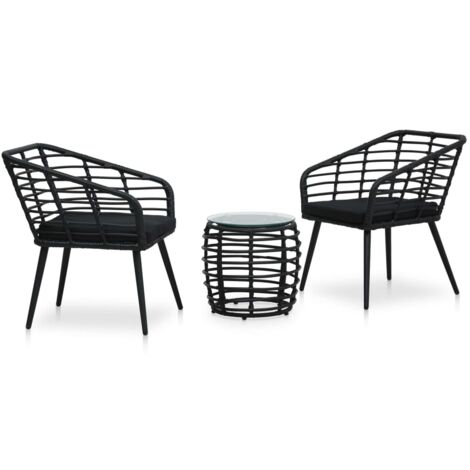 Furniture Limited - Set de mesa y sillas de jardín 3 piezas ratán