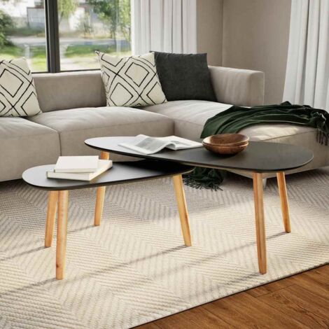 Furniture Limited - Set de mesas de centro 2 unidades madera