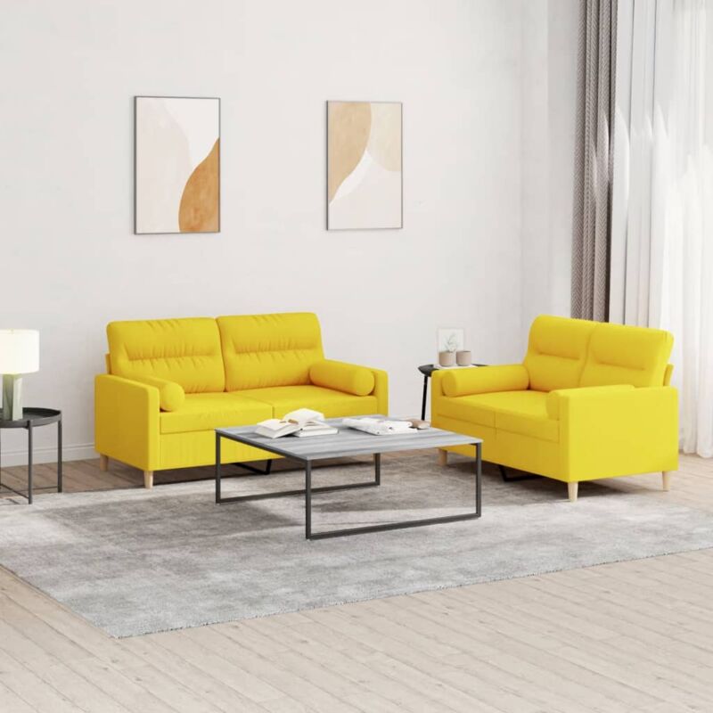 Image of Prolenta Premium - Furniture Limited - Set di Divani 2 pz con Cuscini Giallo Chiaro - Geel