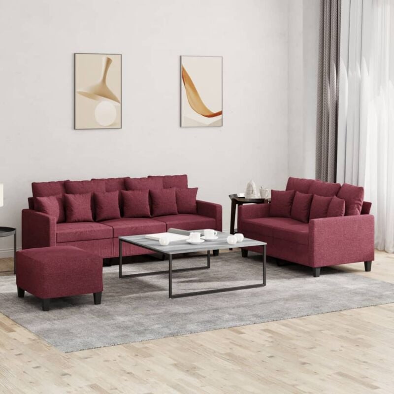 Image of Steinhauer - Furniture Limited - Set di Divani 3 pz con Cuscini Rosso Vino in - Rood