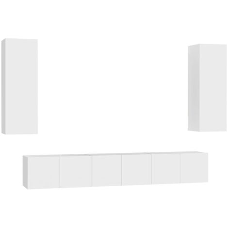 Furniture Limited - Set Mobili Porta TV 5 pz Bianco in Legno