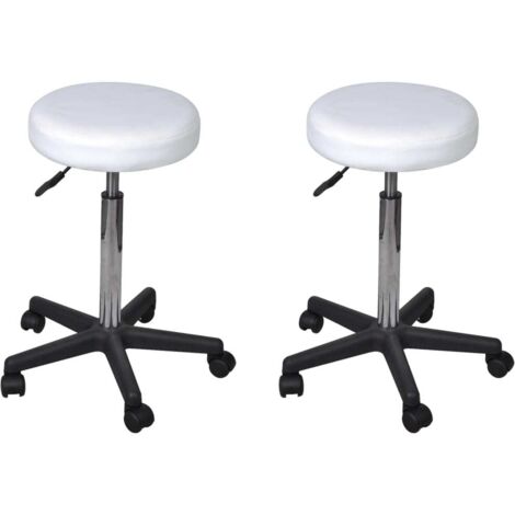 Furniture Limited - Sgabelli da Ufficio 2 pz BiancFurniture
