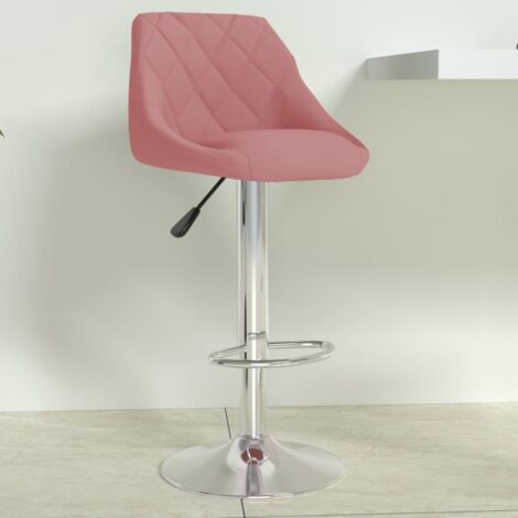 Furniture Limited - Sgabello da Bar Rosa in Velluto