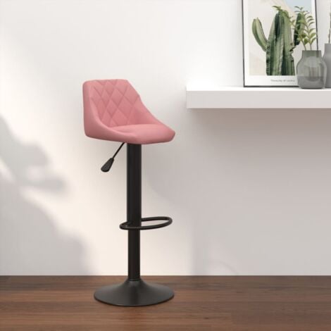 Furniture Limited - Sgabello da Bar Rosa in Velluto