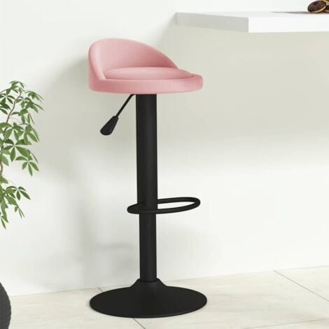 Furniture Limited - Sgabello da Bar Rosa in Velluto