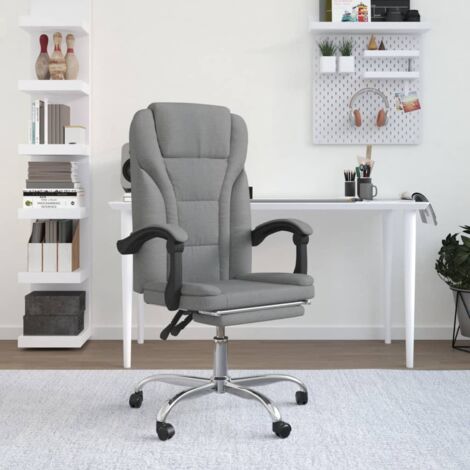 Furniture Limited - Silla de oficina reclinable de tela gris