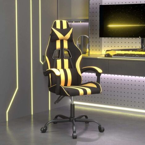Furniture Limited - Silla gaming giratoria cuero sintético negro