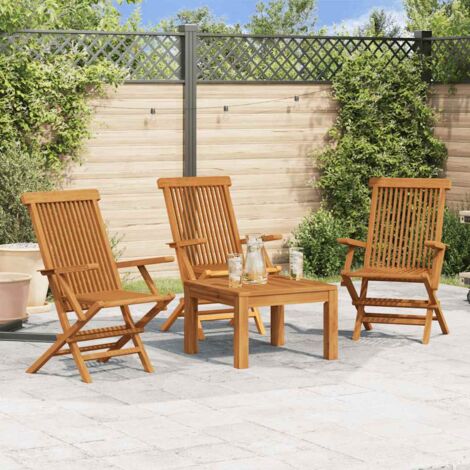 Furniture Limited - Sillas de jardín 3 unidades madera maciza de