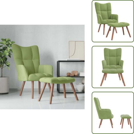 Furniture Limited - Sillón de relax con taburete de terciopelo