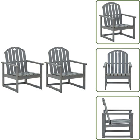Furniture Limited - Sillones de jardín 2 unidades madera maciza