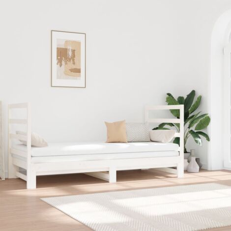 Furniture Limited - Sofá cama extraíble sin colchón blanco
