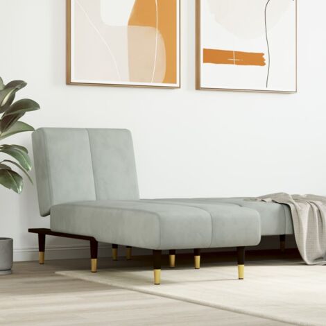Furniture Limited - Sofá diván de terciopelo gris claro