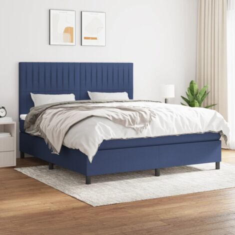 Furniture Limited - Sommier à lattes de lit avec matelas Bleu 160