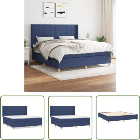 Furniture Limited - Sommier à lattes de lit avec matelas Bleu 160