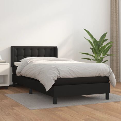 Furniture Limited - Sommier à lattes de lit avec matelas Noir 100