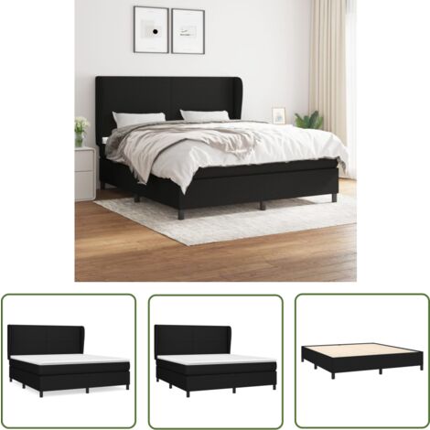 Furniture Limited - Sommier à lattes de lit avec matelas Noir 160