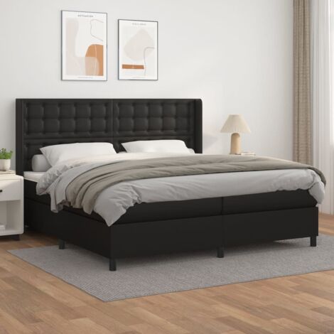 Furniture Limited - Sommier à lattes de lit avec matelas Noir 200