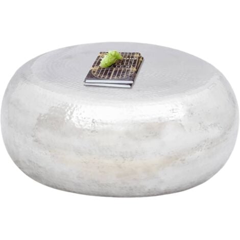 Furniture Limited - Table basse martelée en aluminium Argenté