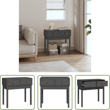 Furniture Limited - Table console Gris 76,5x40x75 cm Bois massif