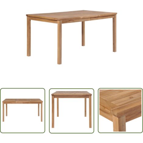 Furniture Limited - Table de jardin 150x90x77 cm Bois de teck sol