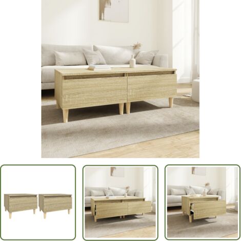 Furniture Limited - Tables d'appoint 2 pcs Chêne sonoma 50x46x35