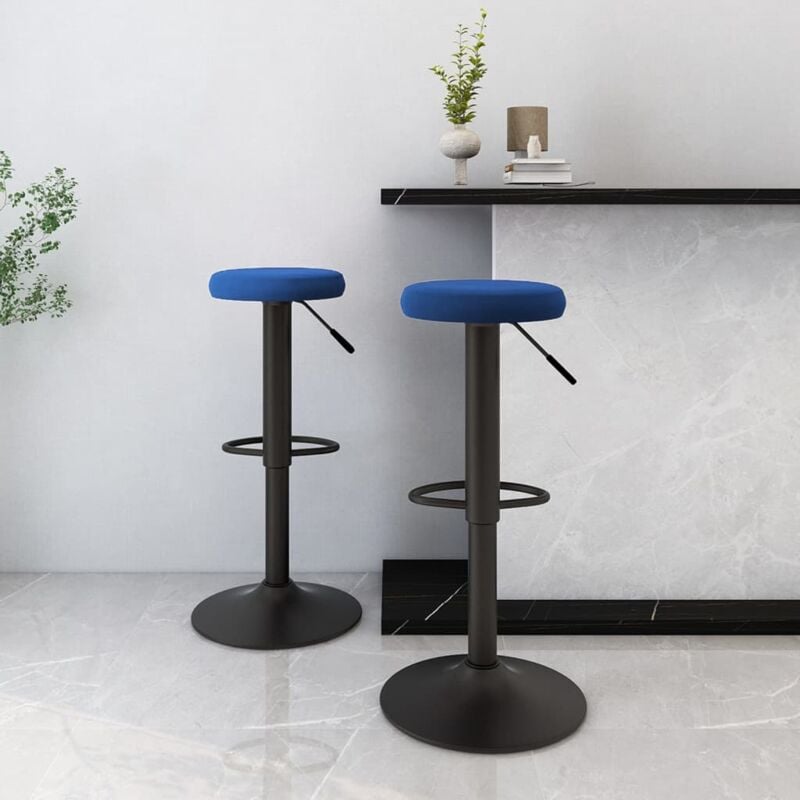 Prolenta Premium - Furniture Limited - Tabourets de bar lot de 2 bleu velours