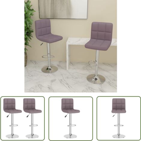 Furniture Limited - Tabourets de bar lot de 2 taupe tissu